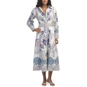 NANCY YANG Printed Shirt Dress